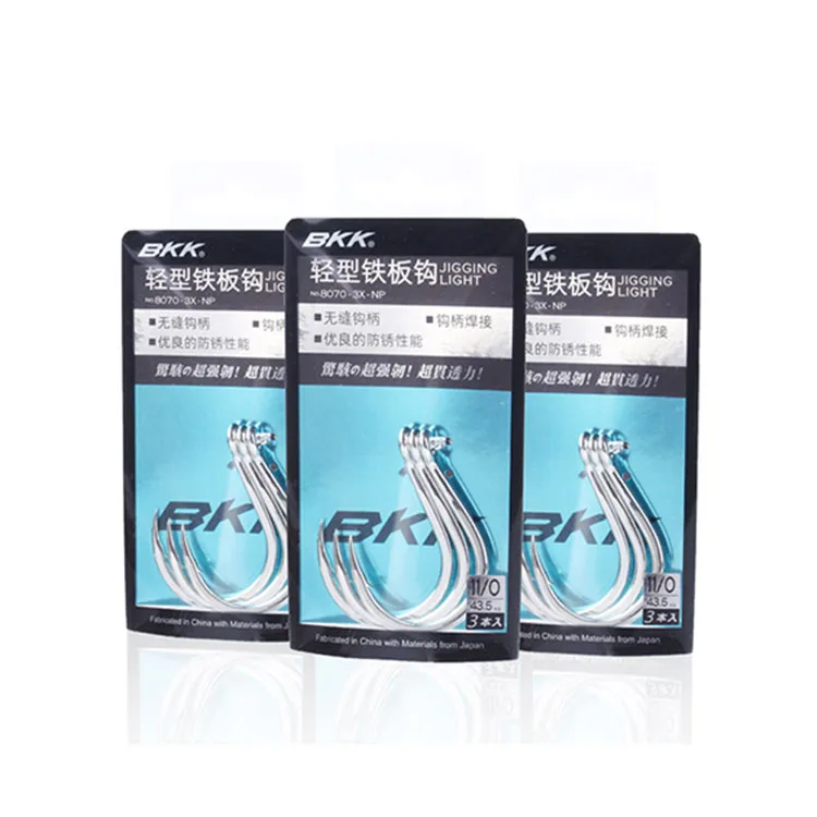 BKK 8070-3X-NP Jigging Hooks High Carbon Steel Deep Ocean sea Fishing fish hook