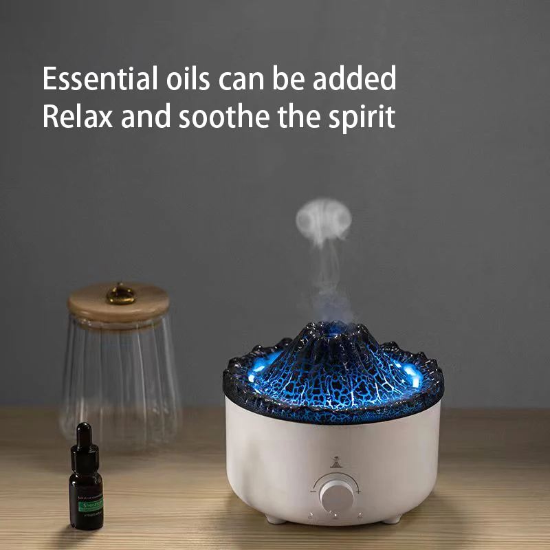 Scent Automatic Humidifier Cold Air Mist Jelly Fish Flame Effect Diffuser Volcano Aroma Machine Mini Essential Oil Diffuser