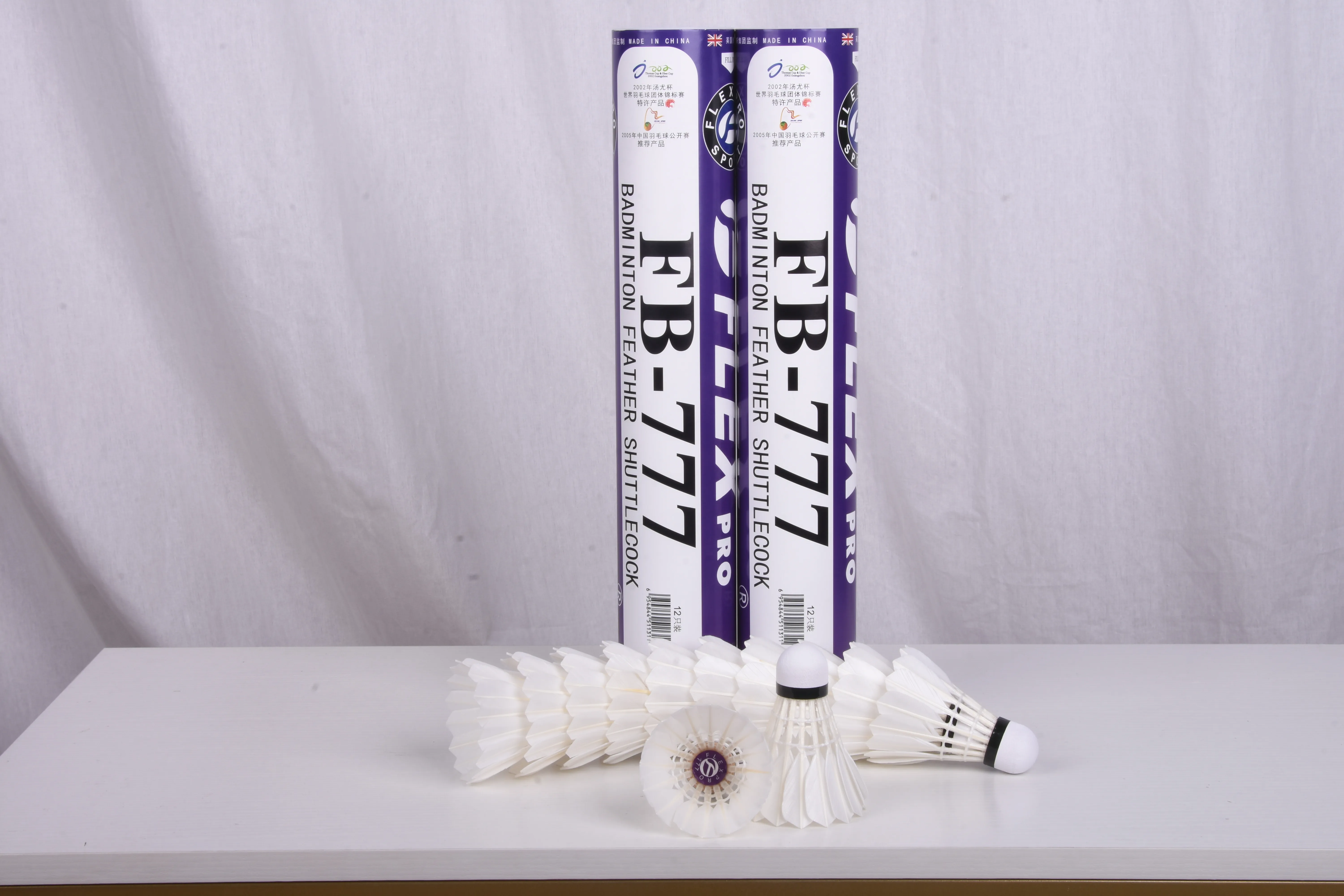 FLEXPRO FB-777Badminton Shuttlecock Indoor Outdoor Playing training duck feather shuttlecock  12pcs fob wholesale
