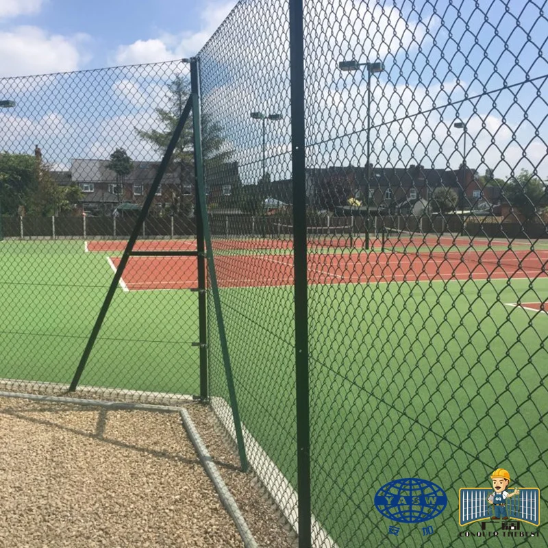 Plastic coated Green inside Hot dipped Galvanized chain link fence for wholesales