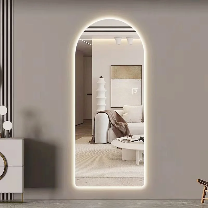 Factory Direct Sell Contemporary Shape Arched Led Full Length Edge Frameless light Full body LED mirror