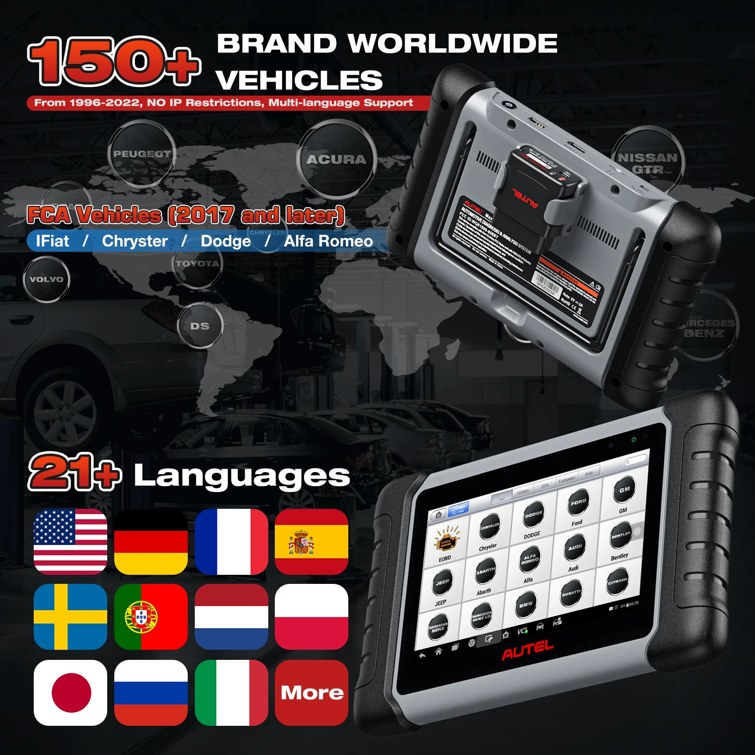 Autel Maxicom Mk808BT PRO Wireless EPB SAS Auto Car Diagnostic Scan Tool Scanners Autel Maxicom MK808BT MK808BT Pro For All Car