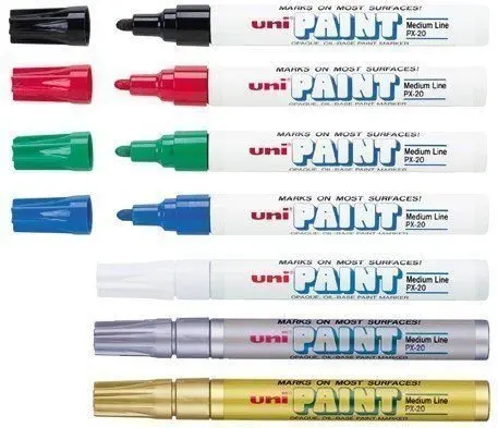 
(PX-20) Uni-Paint Oil Based Paint Marker, Uni Posca Paint Marker Pen Bullet Tip Medium Point PX-20 Line Width 2.2-2.8mm 