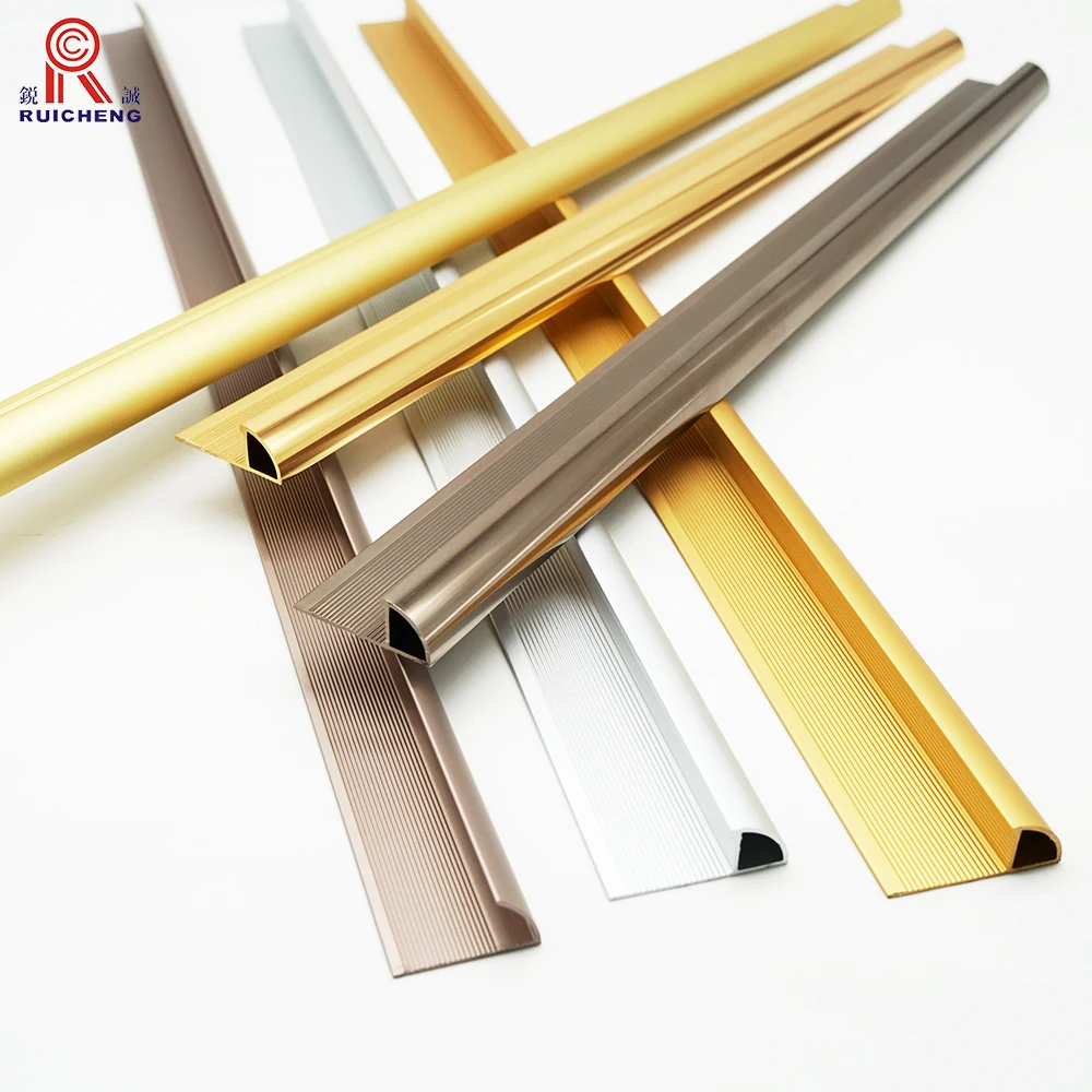 Aluminium Tile Trim Strip Round Shape Polished Profiles For Wall Decorative
