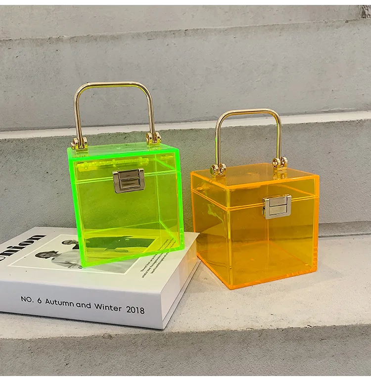  New Arrival Transparent Women Party Clear Acrylic Box Evening Clutch Bag With