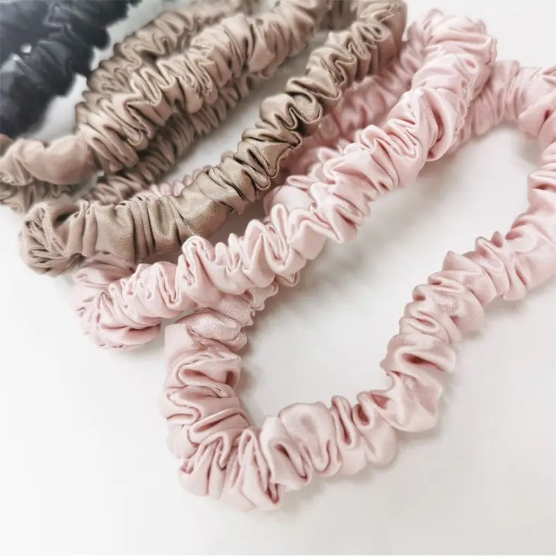 Резинки для волос с логотипом на заказ для держателя конского хвоста 100% 19 Момми шелковые резинки и наволочка в подарочной коробке