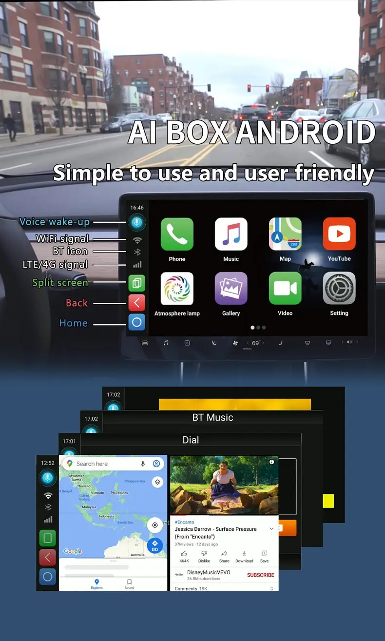 2022 ux999 Pro 9.0 Upgrade 10 4 64g Applepie 2 ux-999 Car Play Mini Android Wireless CarPlay AI Box ux 999