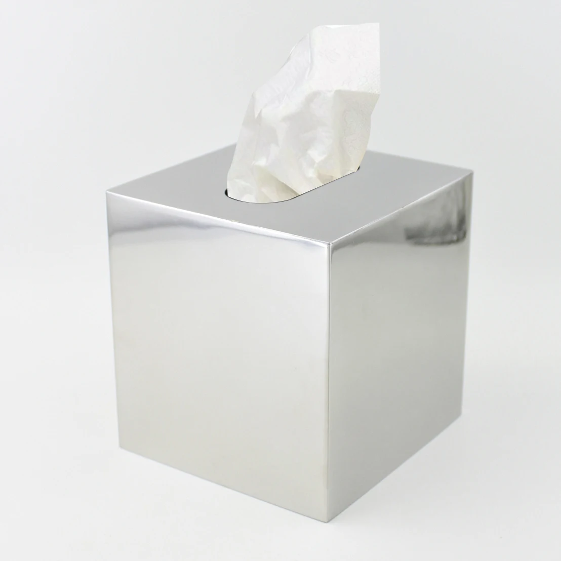 Customized Wholesale Premium Stainless Steel Tissue Box Cover Cube Paper Facial Luxury Tissue Box