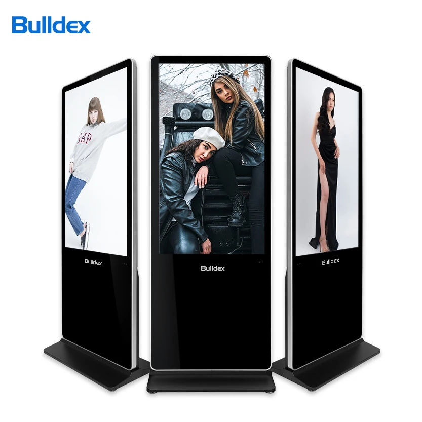 Bulldex 65 Inch Indoor Outdoor Floor Stand Touch Screen Display Advertising Totem LCD Digital Signage