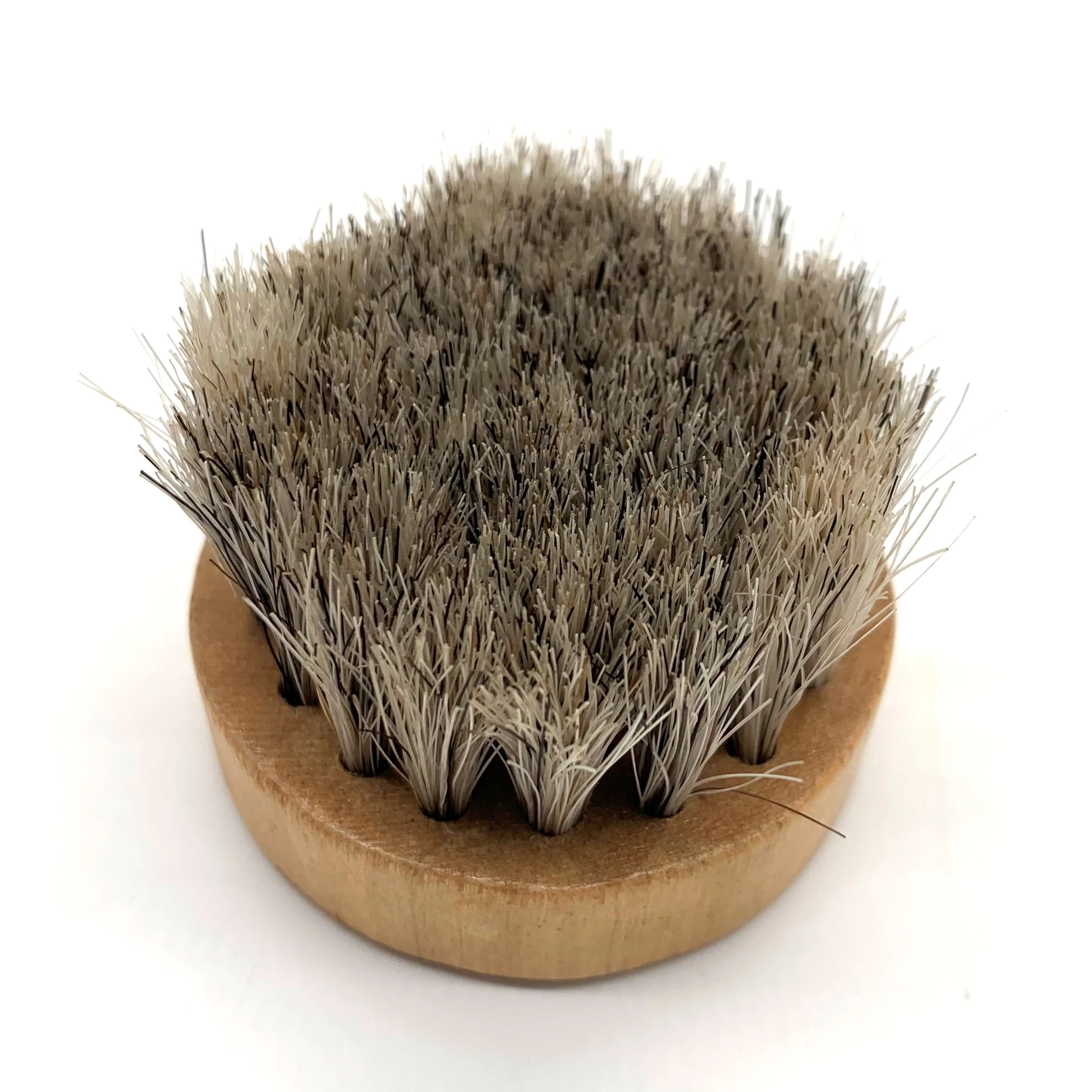 Маленькая круглая щетка для обуви из мягкого меха, высококачественная Полированная щетка для обуви из 100% конского волоса с деревянной ручкой, простая в использовании щетка для полировки обуви