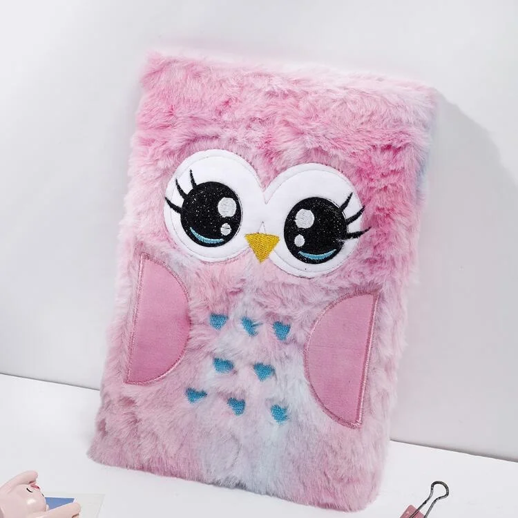 Cute Animal Dinosaur Plush Shape Daily Planner Appointment Girl Plush Calendar Book Journals for Kids