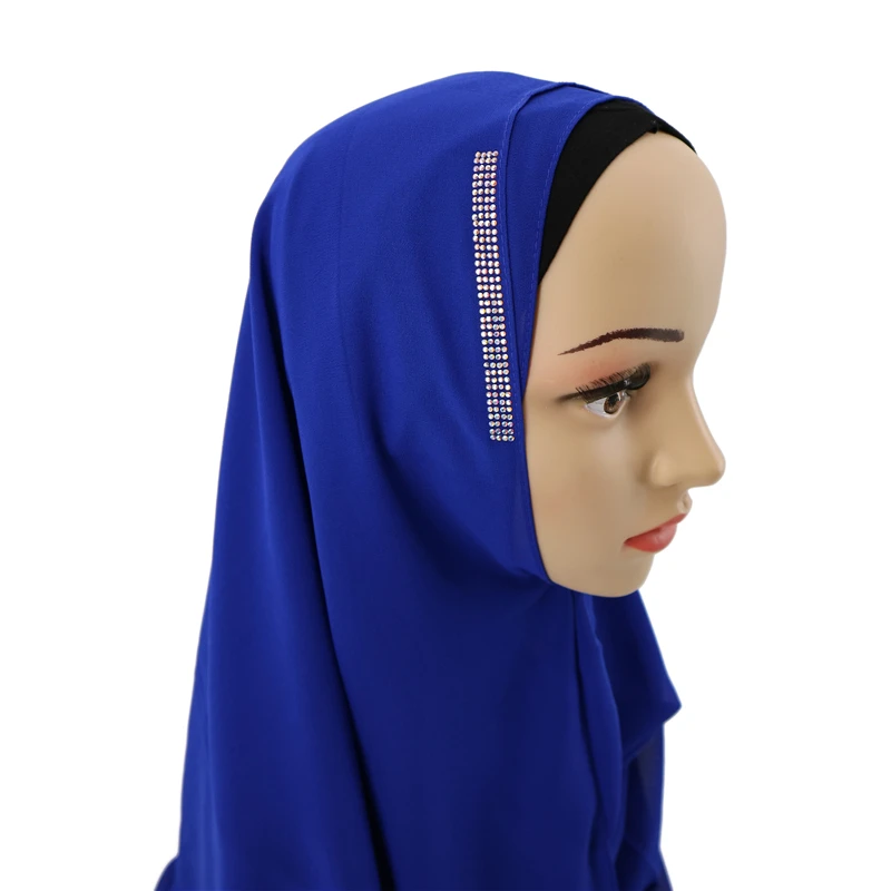 wholesale Premium chiffon two loop with diamond Muslim women hijib  scarf