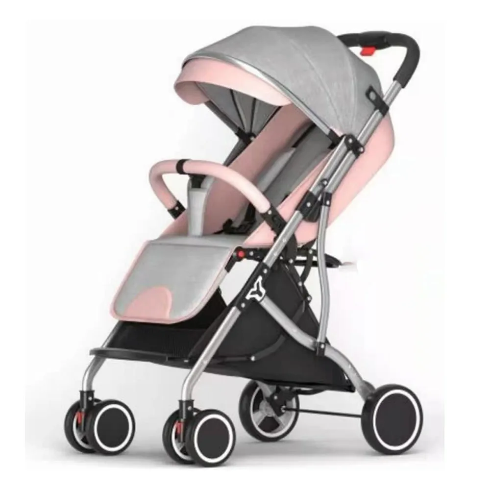 2023 OEM Wholesale Pink travel system Outdoor baby strollers hot sale lightweight folding baby carriage foldable pram for baby