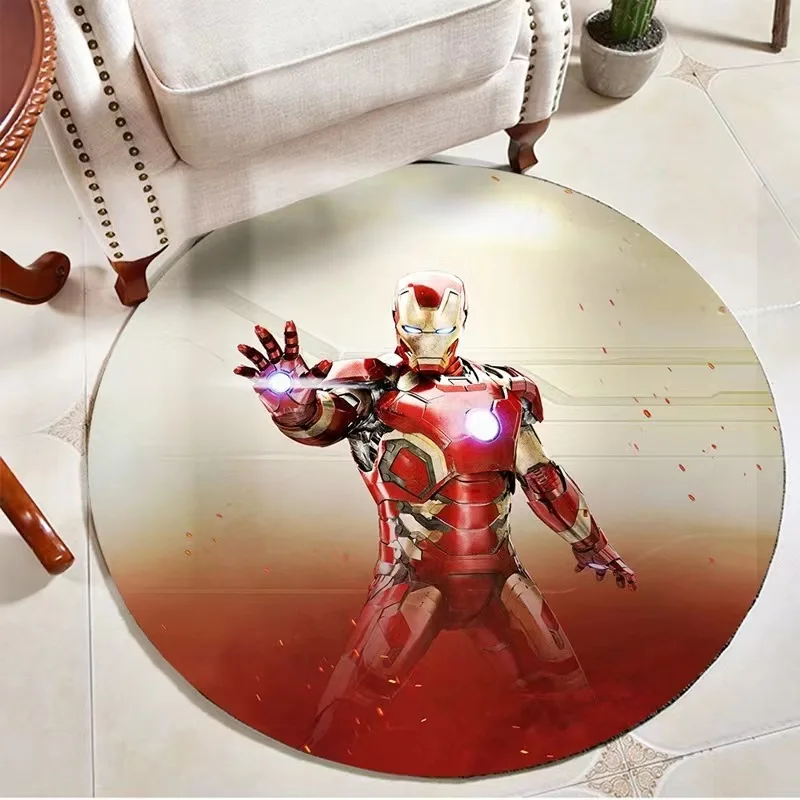 Marvel cartoon floor mat custom circular carpet sofa coffee table floor mat manufacturers direct sales