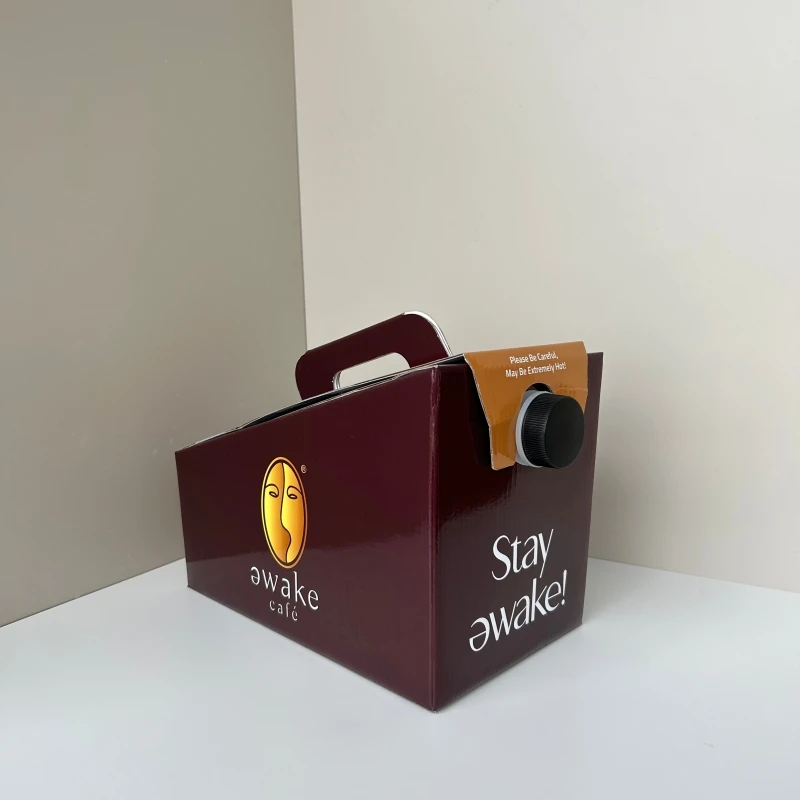 Restaurant Supplies Coffee Take Out Container To Go Carrier Box Custom Kraft Paper Coffee Tea Beer Beverage Packaging Bag in Box