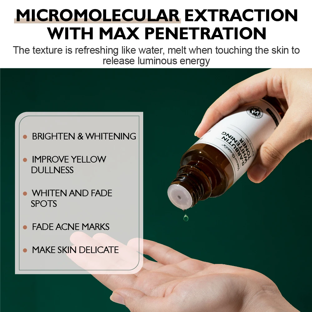 VIBRANT GLAMOUR Brighten Moisturizing Reduce Dullness Spot Acne Marks Facial Skin Care Arbutin Whitening Toner