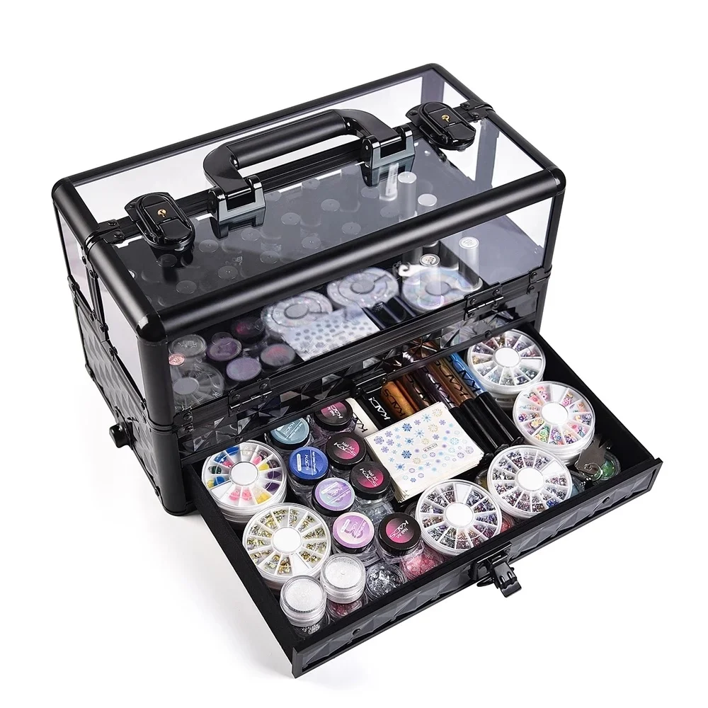 Manicure Makeup Organizer Box High Quality Outing Travel Cosmetic Bag Suitcases Nail Art Storage Box