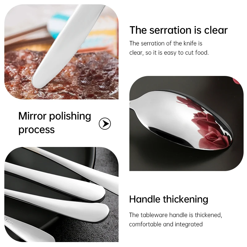 Factory Price New Design Cutlery Box Set 24Pcs Stainless Steel 24Piece Spoon Fork Knife Silverware Set