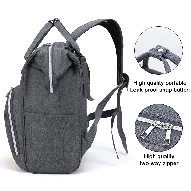 custom baby products organizer bag waterproof mummy back pack  diaper backpack vendors with USB free sample