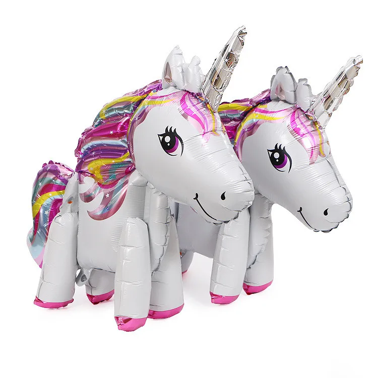New product children aluminum film balloon 3d rainbow unicorn party supplies birthday