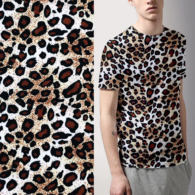 shaoxing esse 95%T 5%elastane animal printed knitted FDY fabric for garment