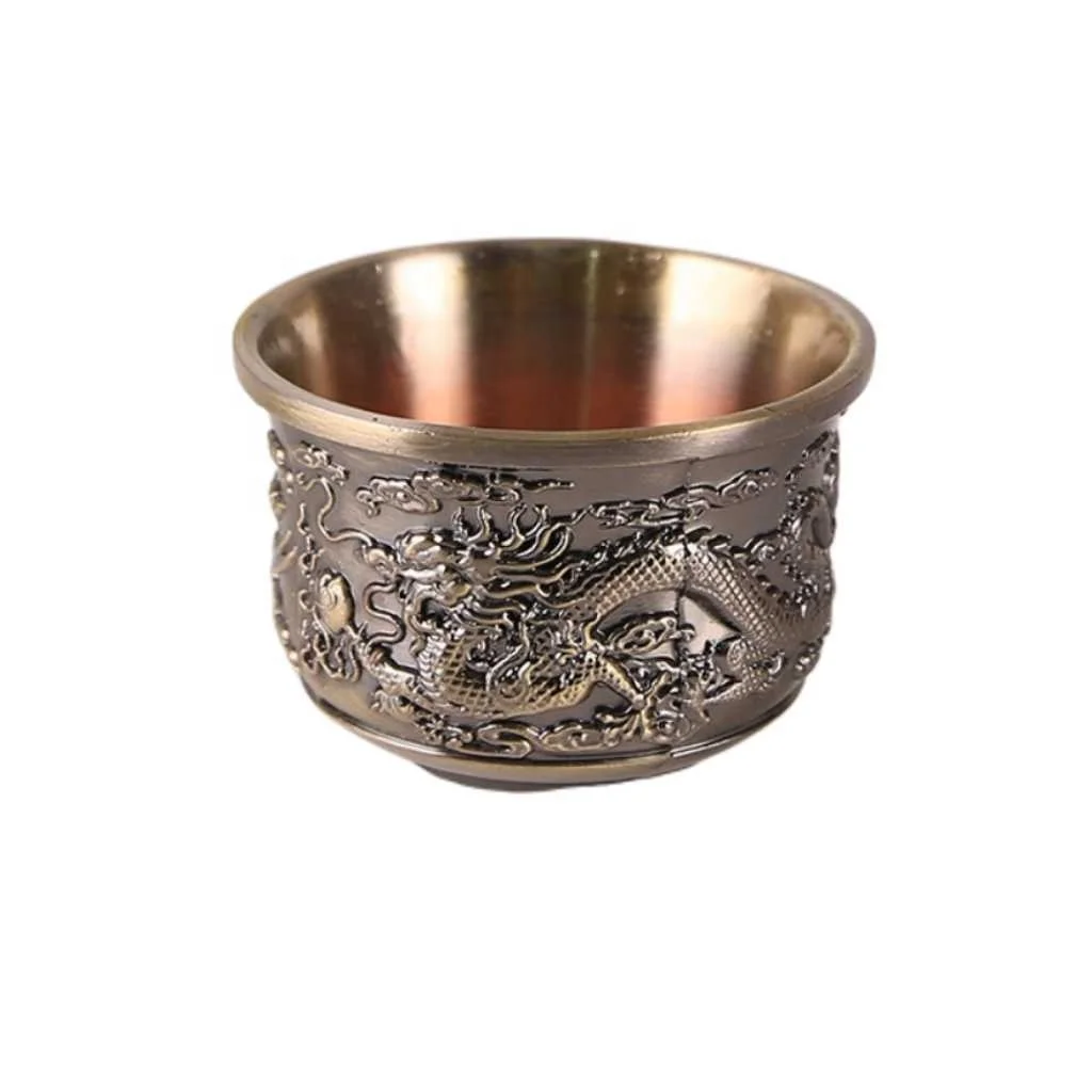 High-Grade Bronze Kung Fu Tea Set Tea Cups Chinese Wedding Banquet Wine Set Dragon And Phoenix Tea Set Business Gift Goodies