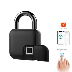 2022 Waterproof Metal Smart Fingerprint Padlock With Tuya APP For iPhone Android USB Rechargeable Electronic Door Lock