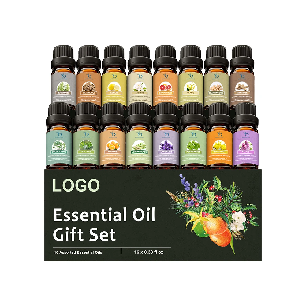 Hot Selling Organic Essential Oil Set -16 Packs Gift Private Label For Diffusers