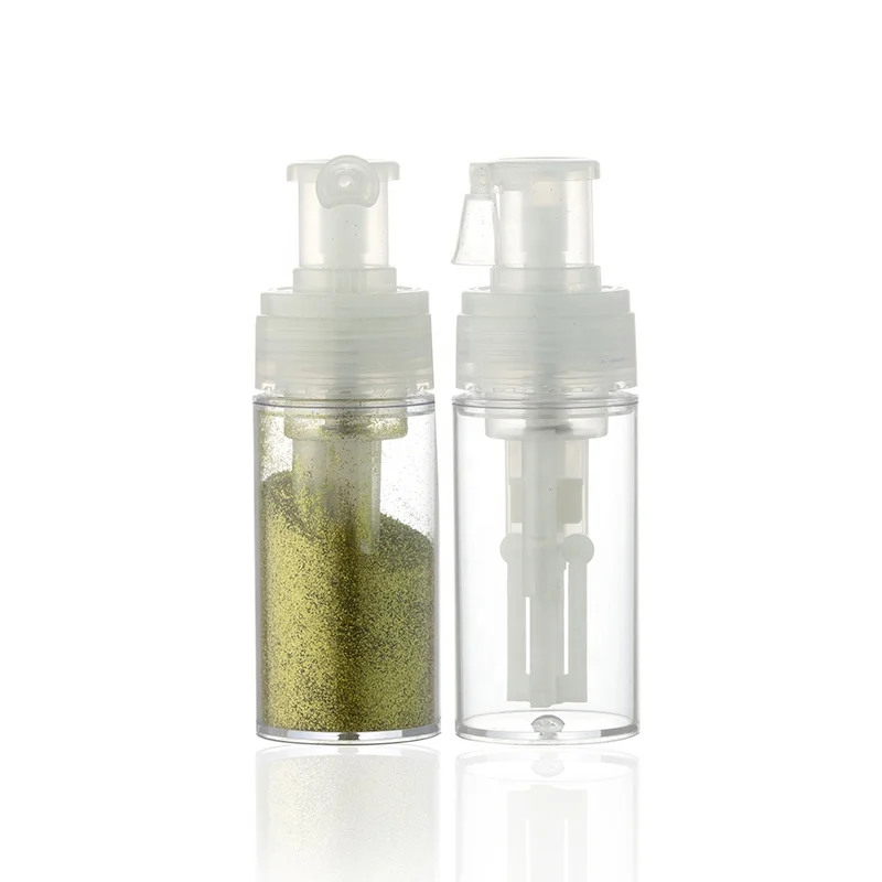 White clear plastic 110ml talc powder spray bottle