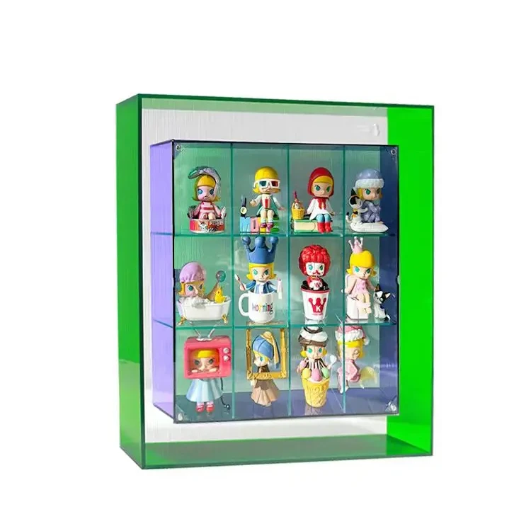 Прозрачный акриловый Органайзер с магнитной дверью настенный 3-ярусный пыленепроницаемый коллекционный аниме-фигурка для Pop Mart