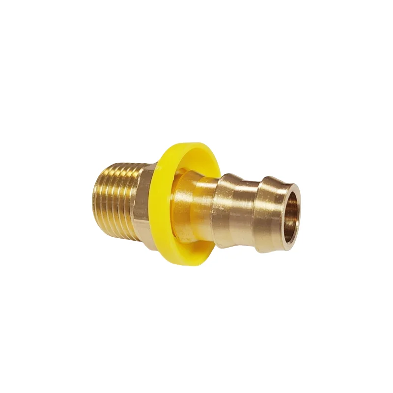 European Series Brass Hose Nipples Fitting with Yellow collar hex push on nozzles