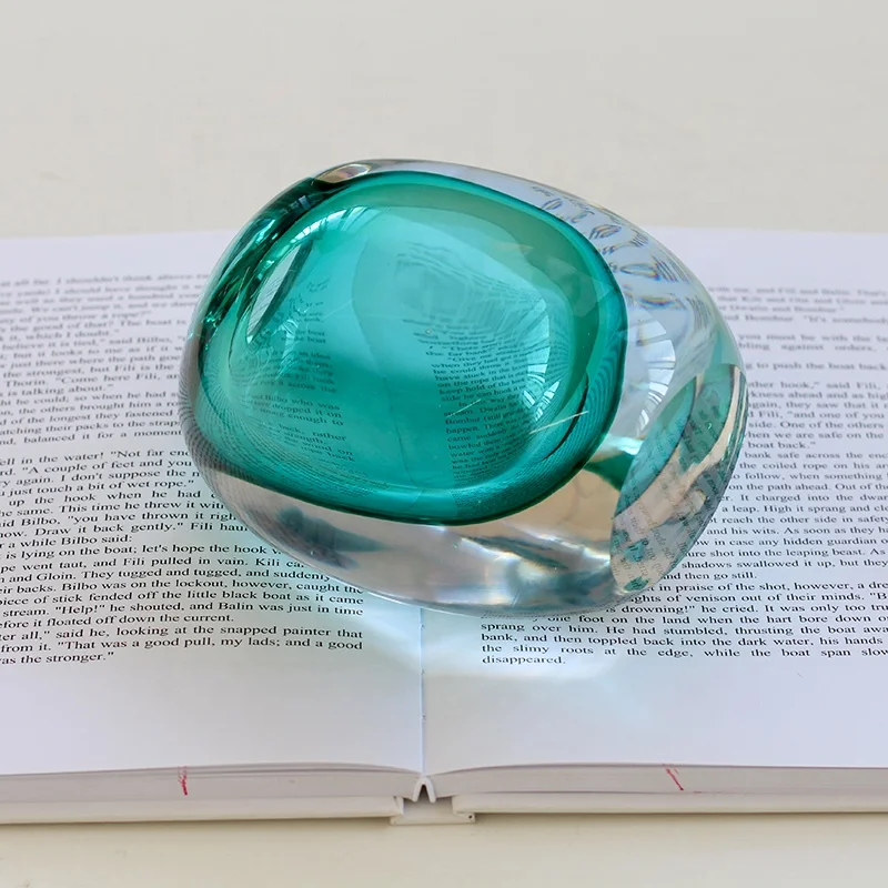 Bixuan Mouth-blown Glass Vase Modern Home Decor Design Table Centerpieces High-end Thick Heavy Solid Color Oval Bud Glass Vases