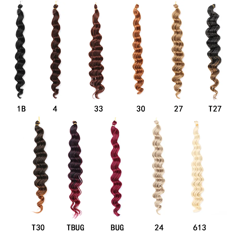 Wholesale Body Wave Crochet Braiding Hair Pre Feathered Hybrid 28inches Water Wave Ombre Braids Hair Synthetic Hair Extensions