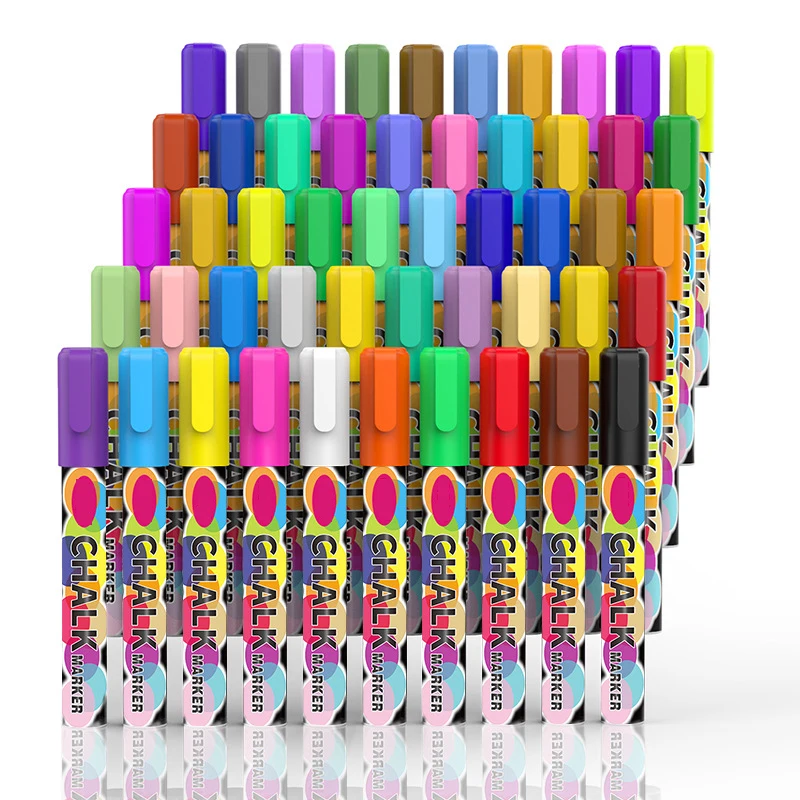 Premium 12 pack 6mm reversible chisel bullet point tip art quality erasable liquid chalk marker pen