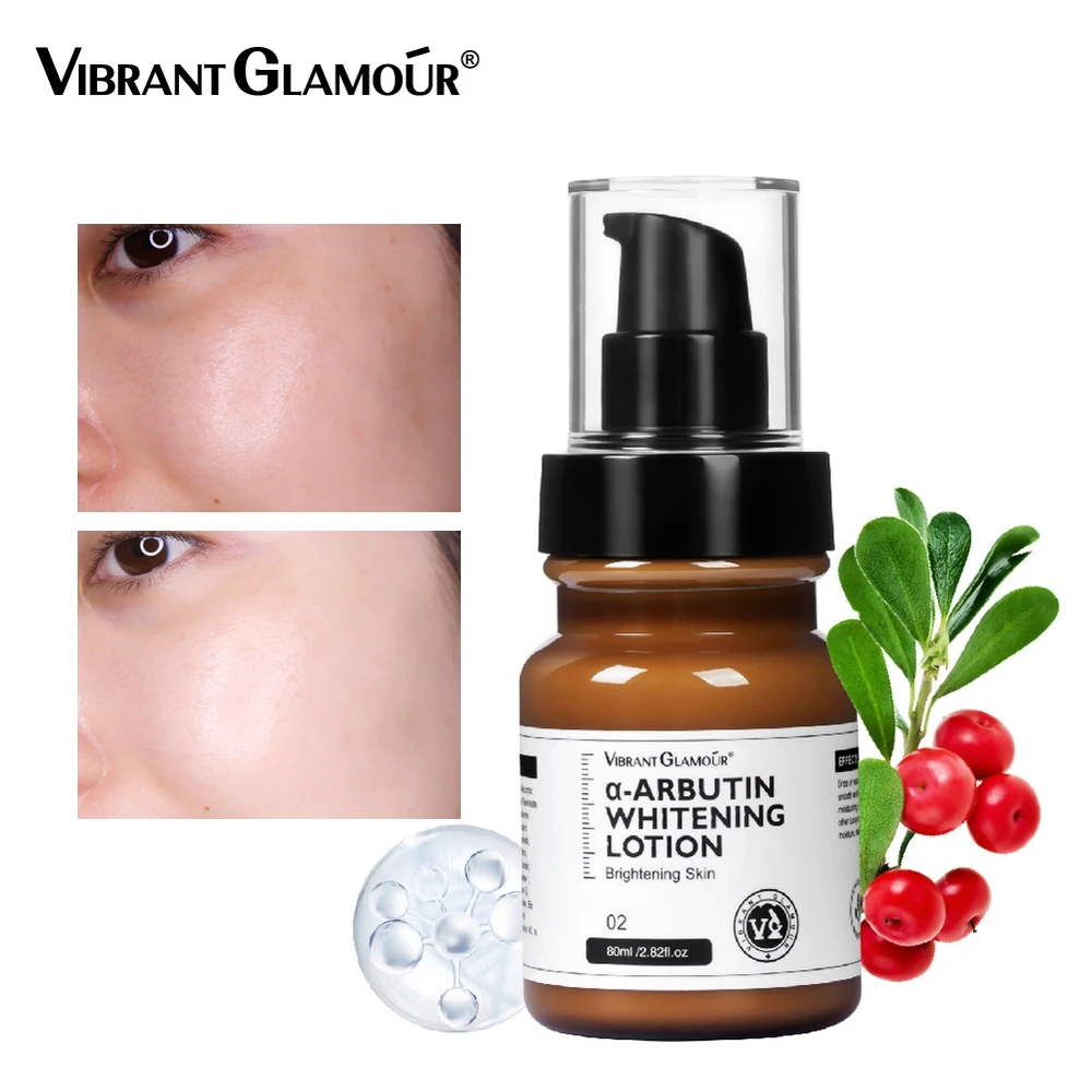 VIBRANT GLAMOUR Arbutin Whitening Freckle Face Lotion Fade Dark Spots Melanin Brighten Skin Arbutin Cream