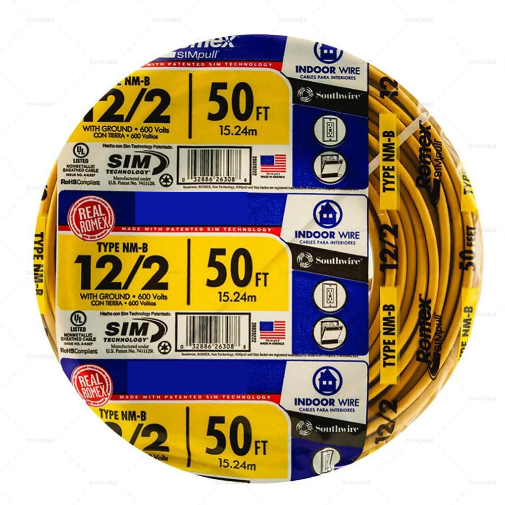 UL Certificate Electrical wire NM-B 14/2 , Romexes AWG Size 12/2 600V building wire NM-B Cable for USA