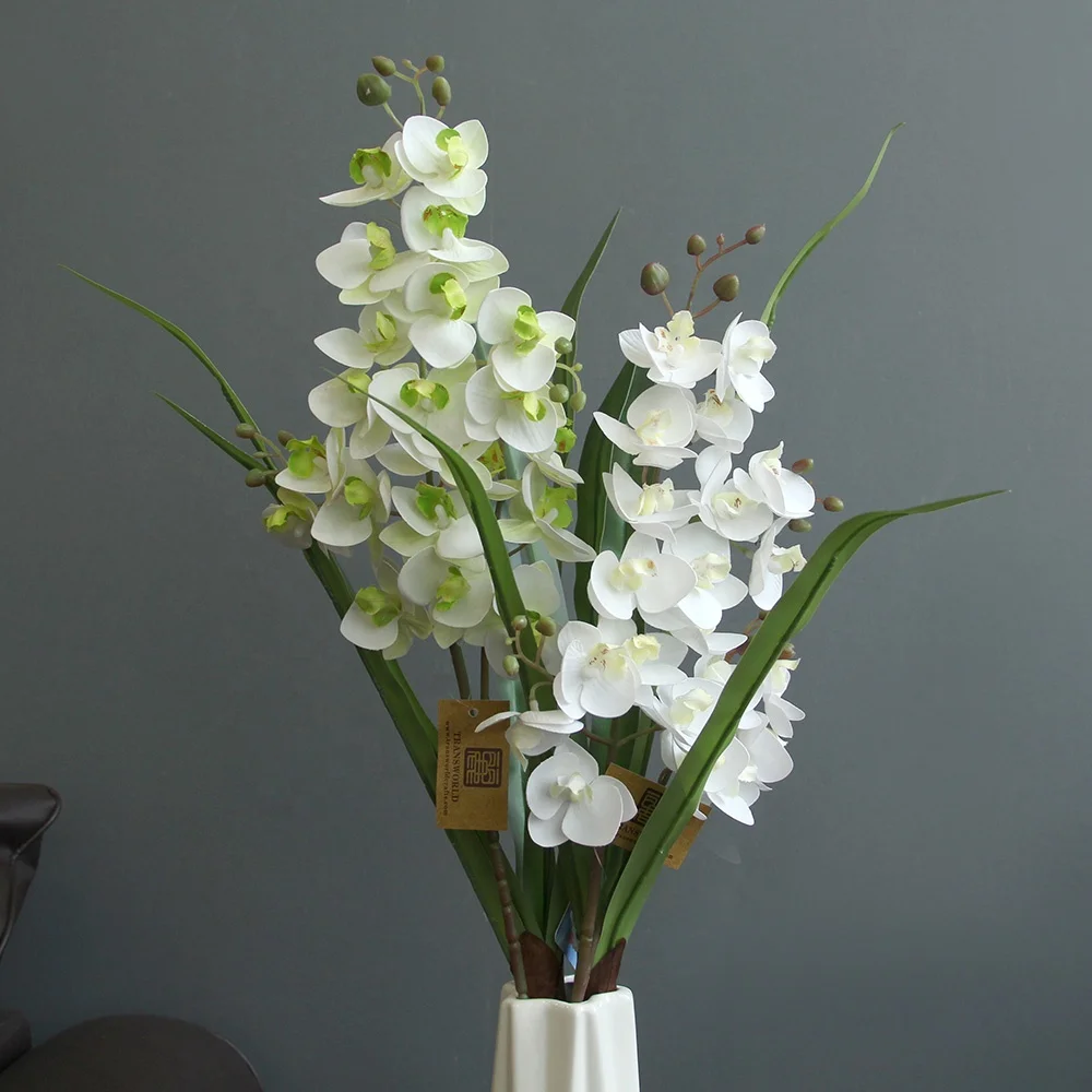 Chinese Factory Wholesale Real Touch Artificial Orchid Flowers for Home Garden Wedding Decoration