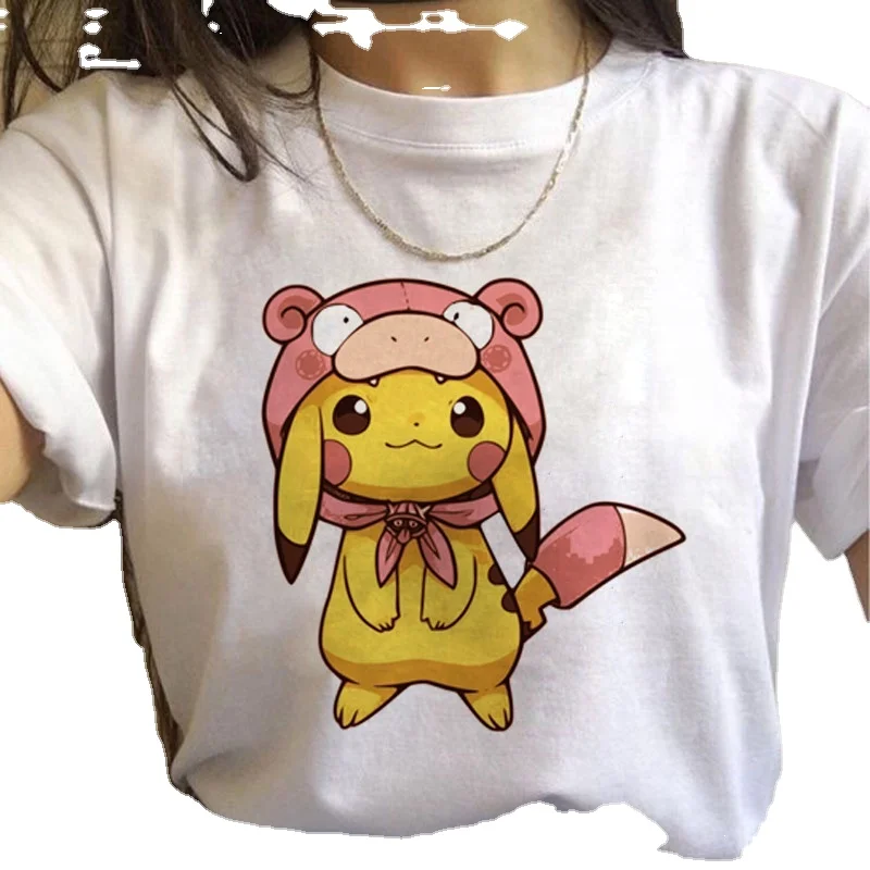 HarajukuHarajuku T SPikachu Funny Cartoon T-shirt 90s Cute Print Tshirt Fashion Streetwear Top Tees Female