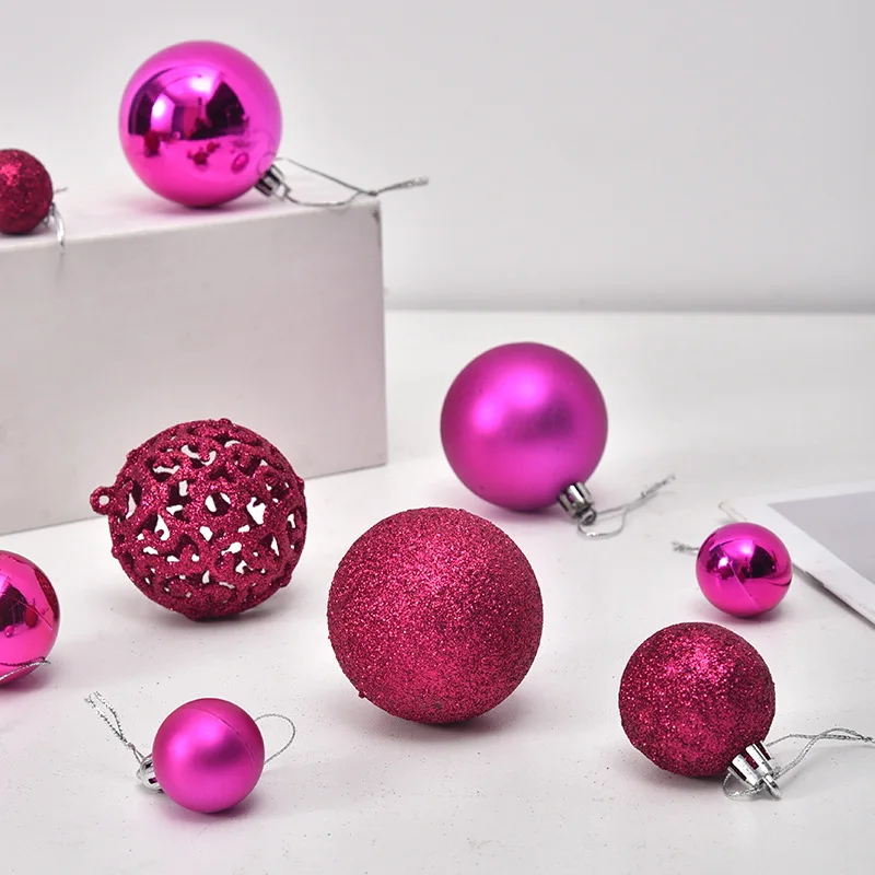 Hot Selling 100pcs  in Stock Christmas Tree Decoration Shopping Mall Ball Ornaments Plastic Shatterproof Christmas Balls