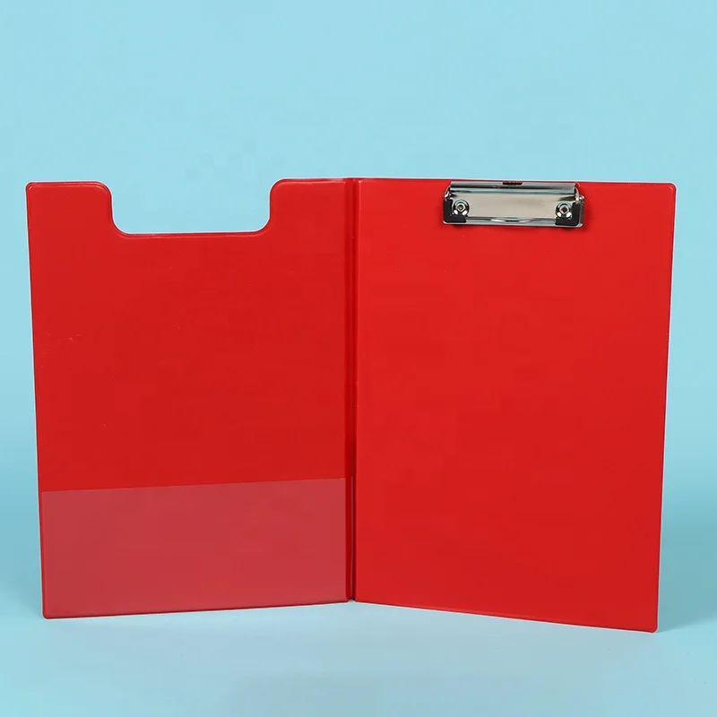 Custom design natural color A4 Foldable Clip Board with flat clip A4 PVC clipboard folder