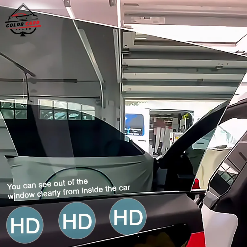 COLOR CARD Carbon Film HD Series Glass Armor UVR 99% Ceramic High Insulation Film Data VLT5% Car Window Tint Film 1.52*30m