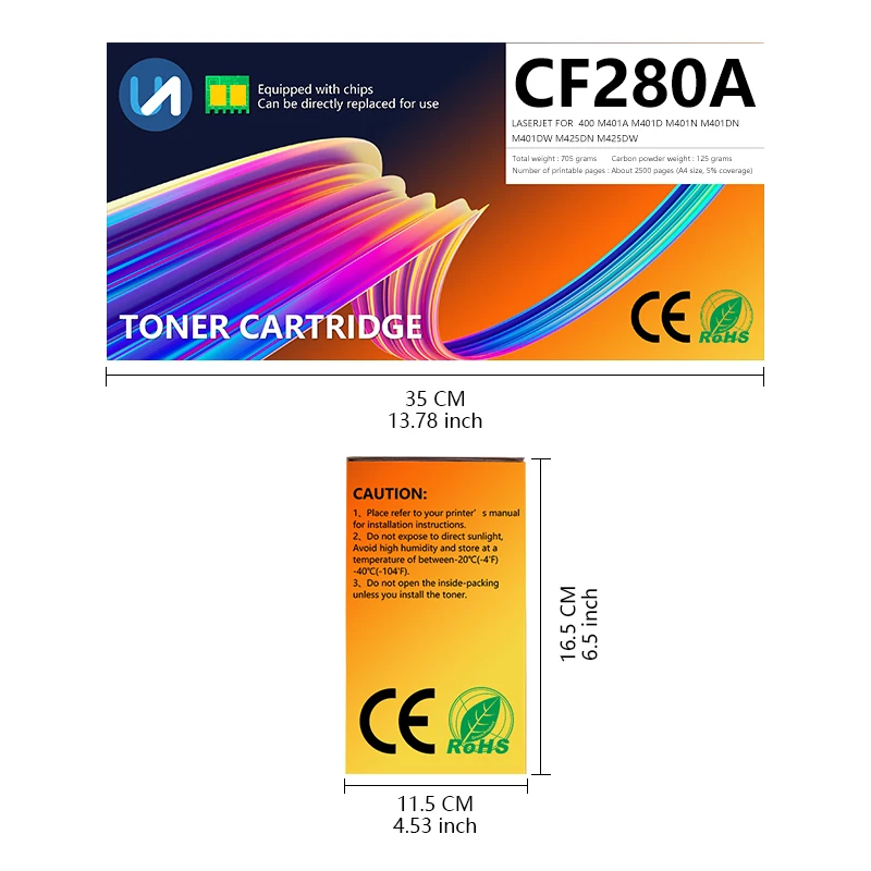 CF280a Is Suitable for HP Laser Printer M401dn M401dne M401dw Pro 400 MFP M425dn M425dw M401a M401d M401n