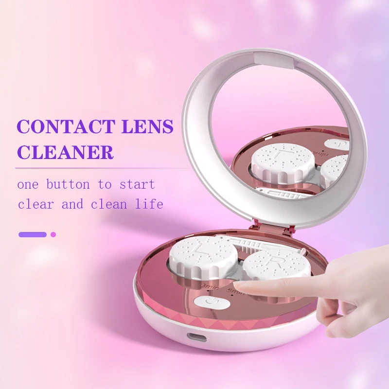 New Contact Lens Cleaner Automatic Ultrasonic Contact Lens Cleaner Cleaning Tools Portable Washing Machine Case