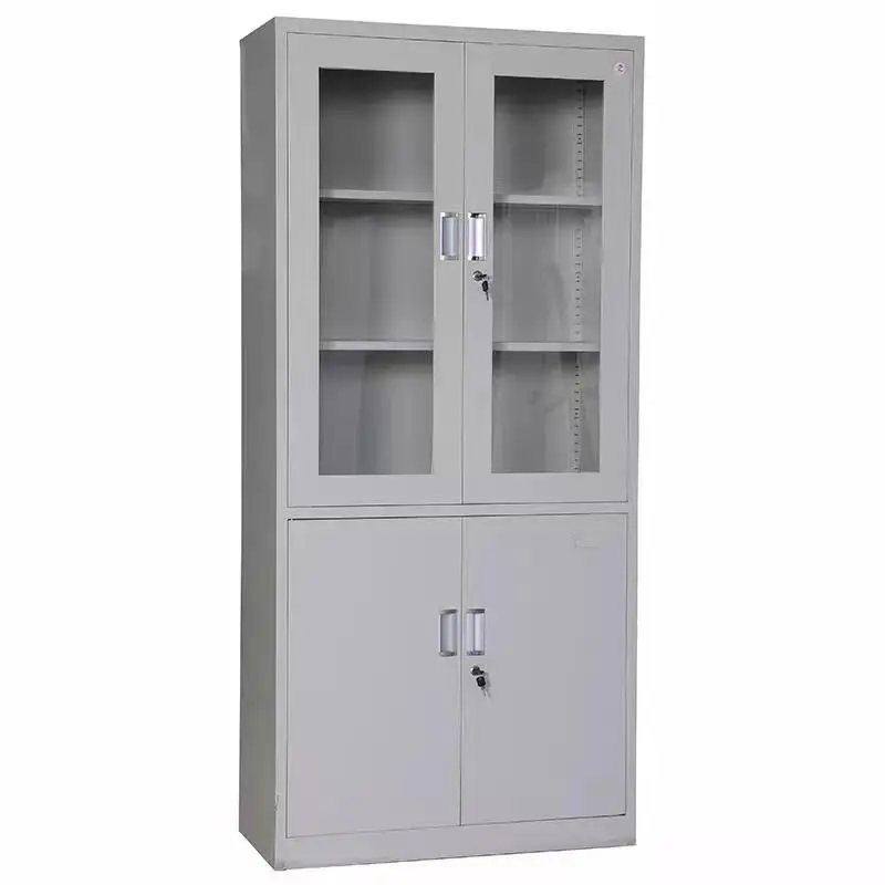 Manufacture Metal Storage Cabinet Steel Filing Cabinet Metal Cupboard With Glass Doors And Metal Doors