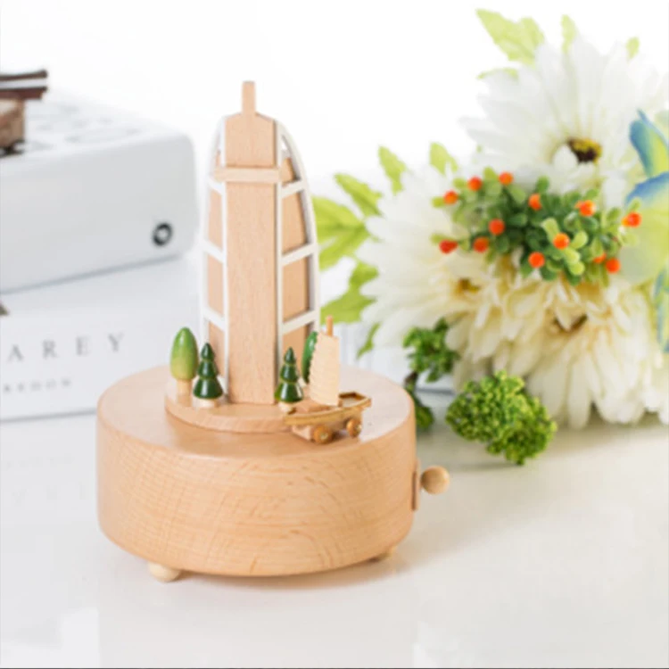 Wholesale good quality wooden music box mechanism manufacture snowball kids music box