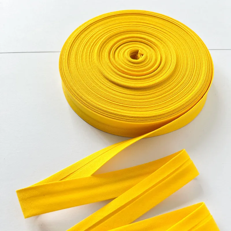 High quality 1.5cm double fold non elastic bias tape matte polyester cotton edging bias ribbon tape webbing clothing accessories