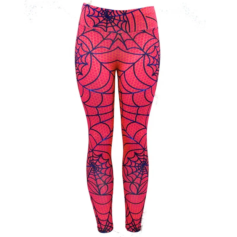 
Character Mardi Gras Leggings De Moda Spiderman Spider Web Printing Womens Yoga Pants 
