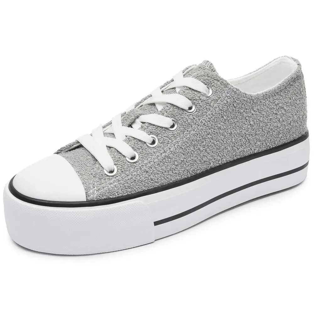 XRH Paintable Trendy Shoes Custom Rubber Platform Women Fashion Chunky Canvas Shoes For Women New Style