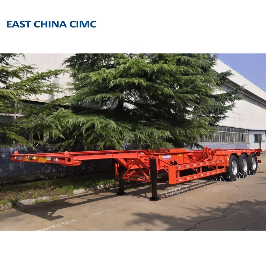 Best Price CIMC 3 Axles 40ft Skeleton Container Chassis Truck Trailer With Twist Locks