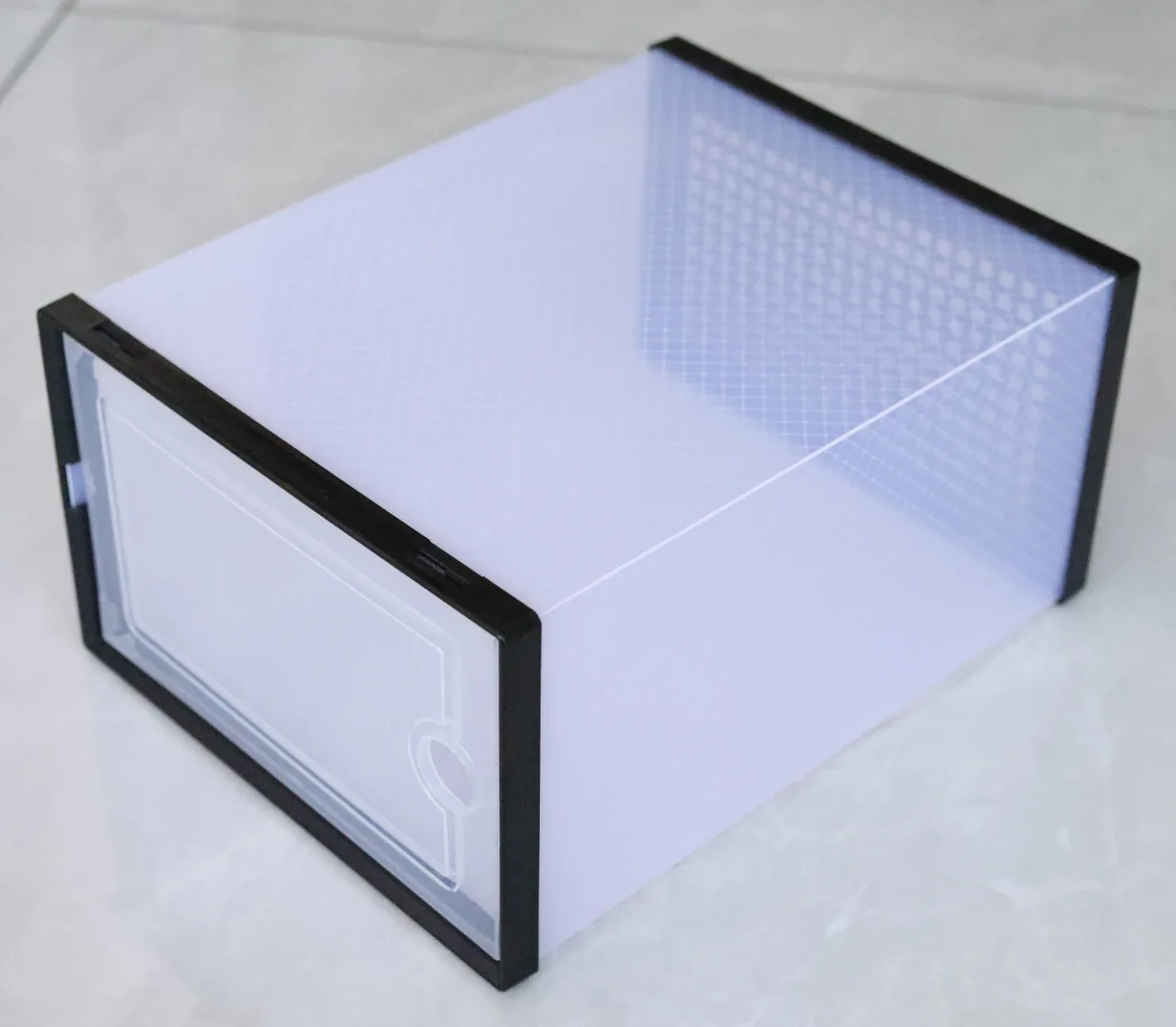 Customizable double-door modular PVC plastic shoe box manufacturer for lead the industry wholesale price shoe drawer box